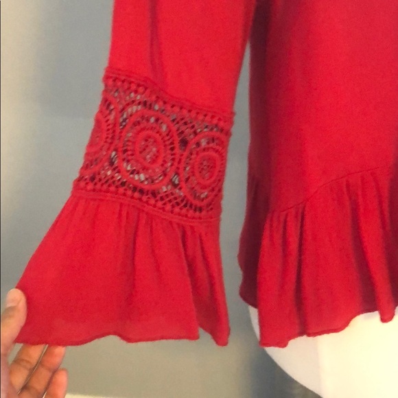 EUC Peach Royal boho crop top - Picture 2 of 7